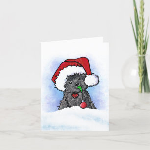 Snowy Affenpinscher Christmas Holiday Card