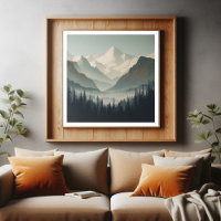 Snowy Alpine Serenity Vintage Art