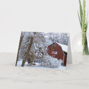SNOWY BARN HOLIDAY CARD