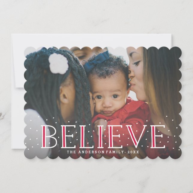 Snowy Believe | Holiday Photo Card (Front)