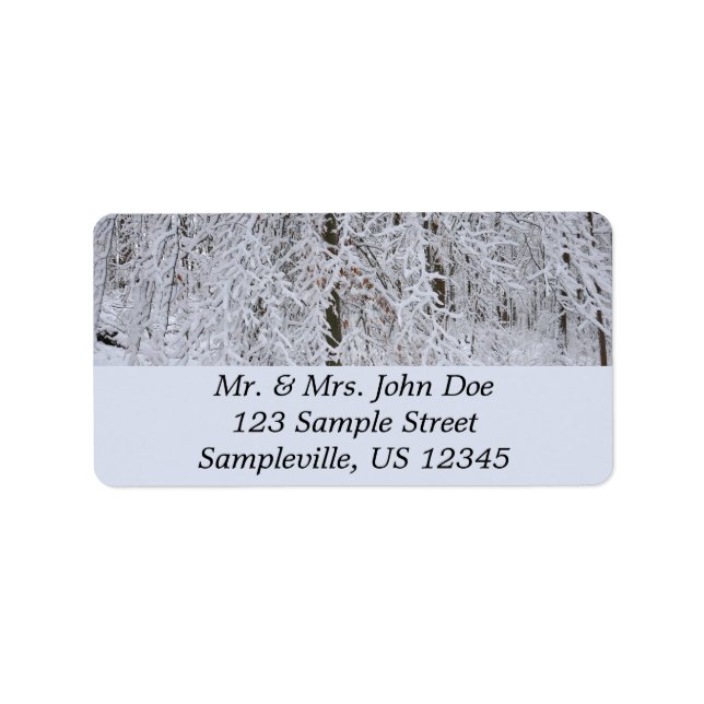 Snowy Birch Tree Canopy Label (Front)