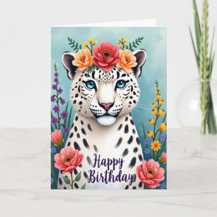 Snowy Blossom Birthday Card