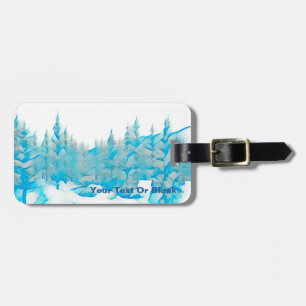 Snowy Blue Trees Luggage Tag