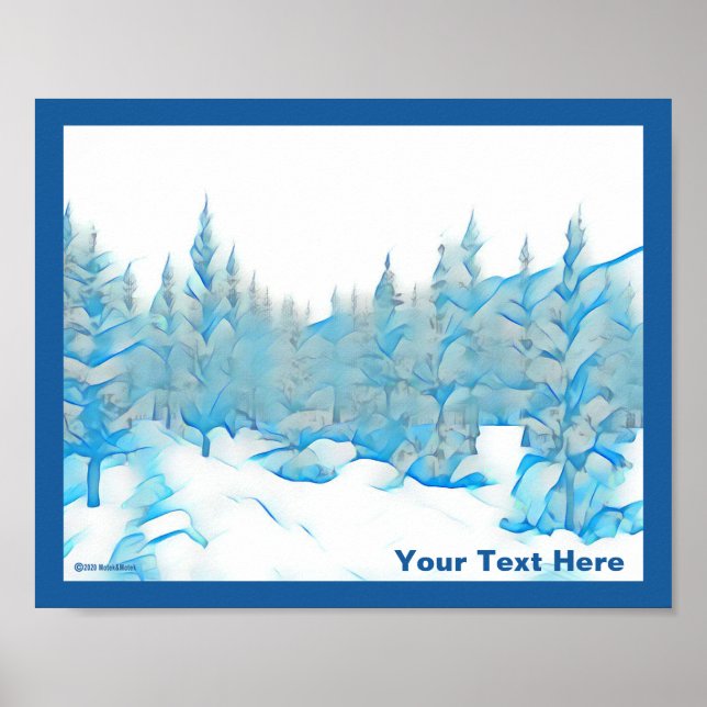 Snowy Blue Trees Poster (Front)
