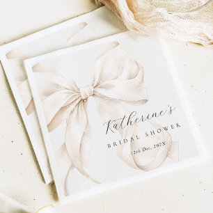 Snowy Bow Bridal Shower Napkin