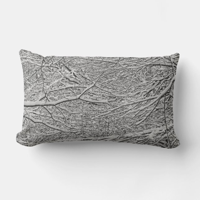 Snowy Branches Lumbar Pillows (Front)