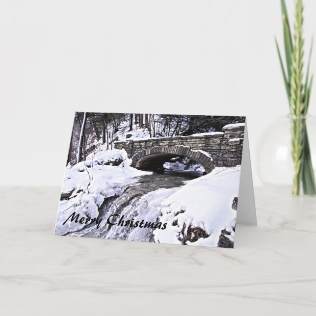 Snowy Bridge Holiday Card (Front)