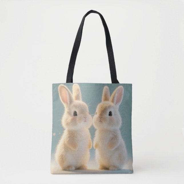 Snowy Bunny Tote Bag (Front)