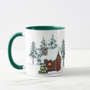Snowy Cabin Scene Mug