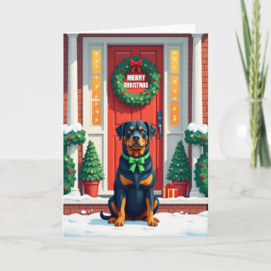 Snowy Canine Christmas Card
