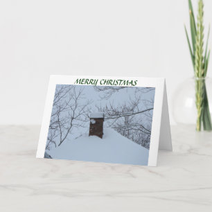 Snowy Chimney & Roof, Christmas Holiday Card