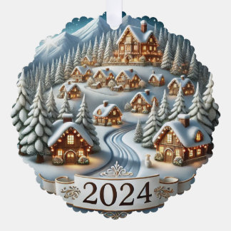 Snowy Christmas 2024 Tree Decoration Card