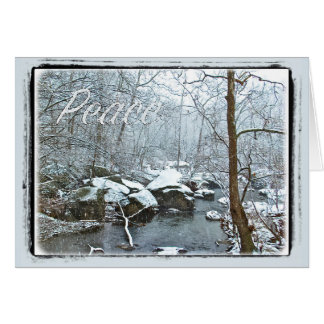 Snowy Christmas Creek - Peace - Greeting Card