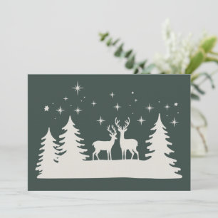 Snowy Christmas Deer Winter Season Holiday Invitation