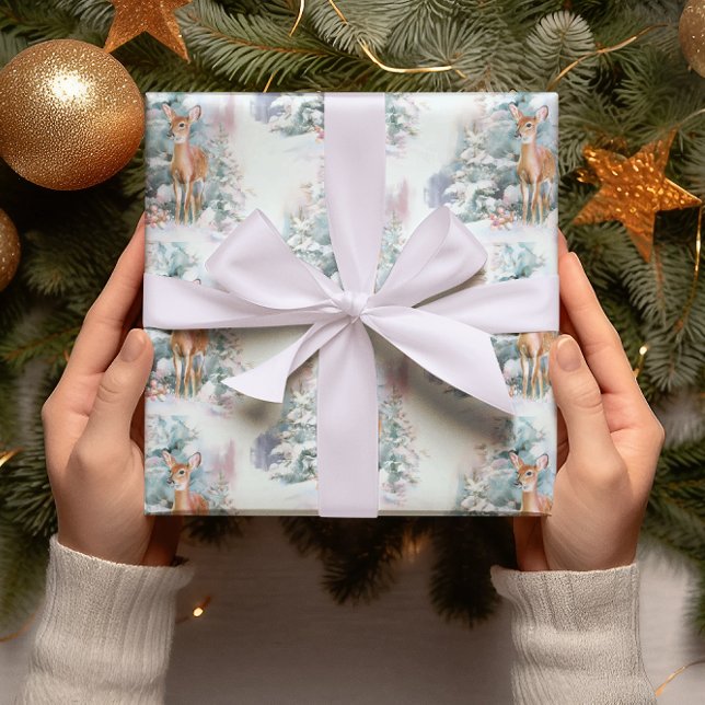 Snowy Christmas Deer Wrapping Paper (Creator Uploaded)