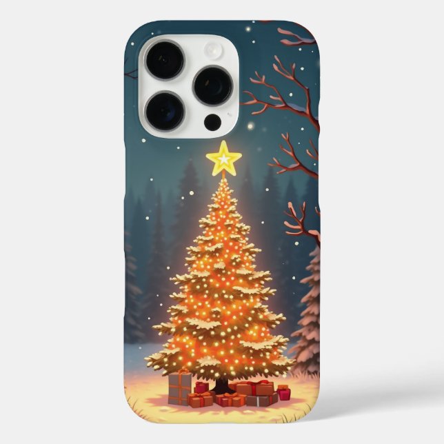 Snowy Christmas forest illustration Case-Mate iPhone Case (Back)