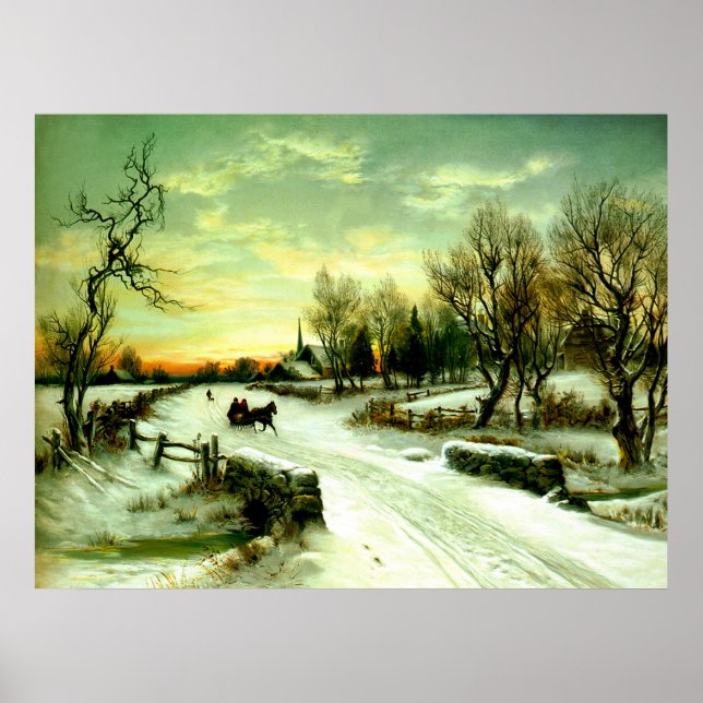 Snowy Christmas morning Poster (Front)