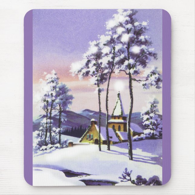 Snowy Christmas Mouse Pad (Front)