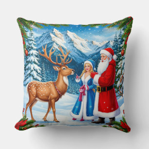 Snowy Christmas Scene Cushion