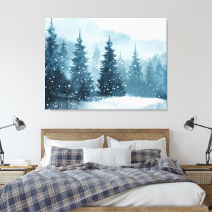 Snowy Christmas Trees  Canvas Print