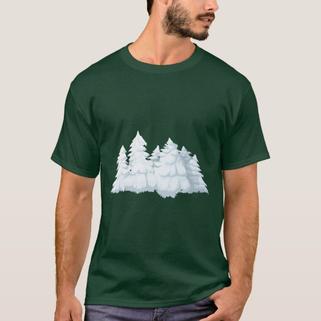 Snowy Christmas Trees T-Shirt (Front)