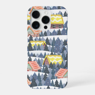 Snowy Christmas Village Pattern iPhone 16 Pro Case