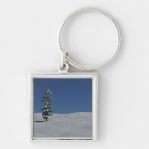 Snowy cold winter landscape 4 key ring