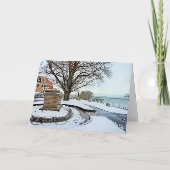 Snowy Cole's Hill Plymouth MA Card (Front)