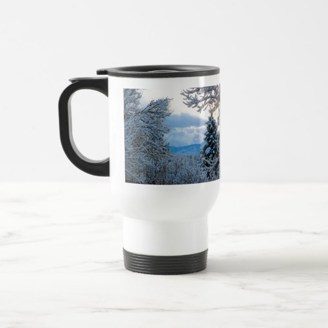 Snowy Colorado Travel Mug (Left)