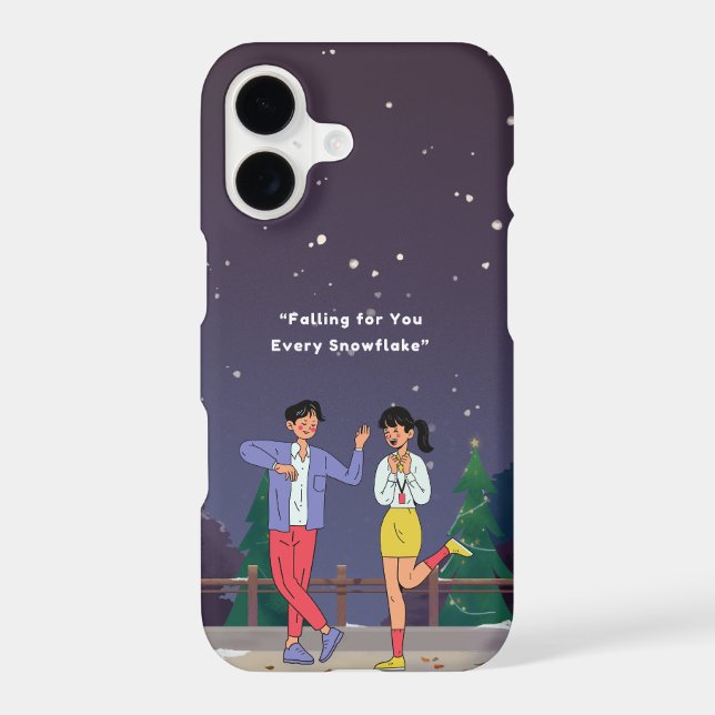 Snowy Couple – Romantic Holiday Phone Case (Back)