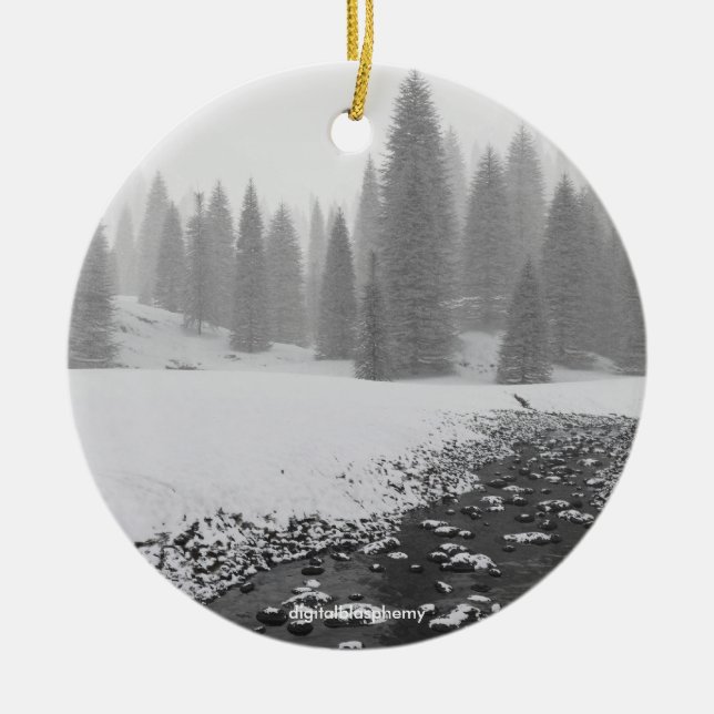 Snowy Creek Photo Ornament (Front)