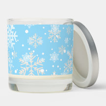 Snowy Day Scented Candle, Soft Blue