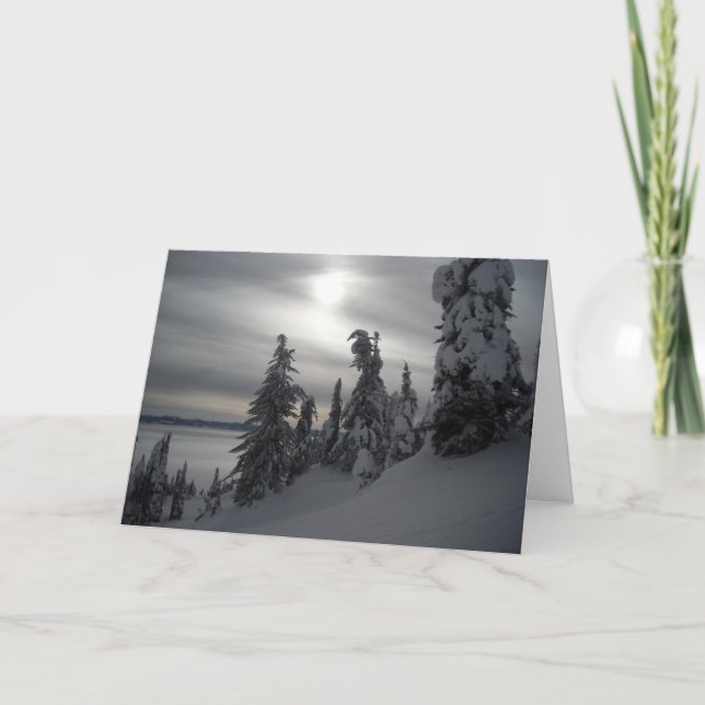 Snowy Days Winter Scene Holiday Card (Front)