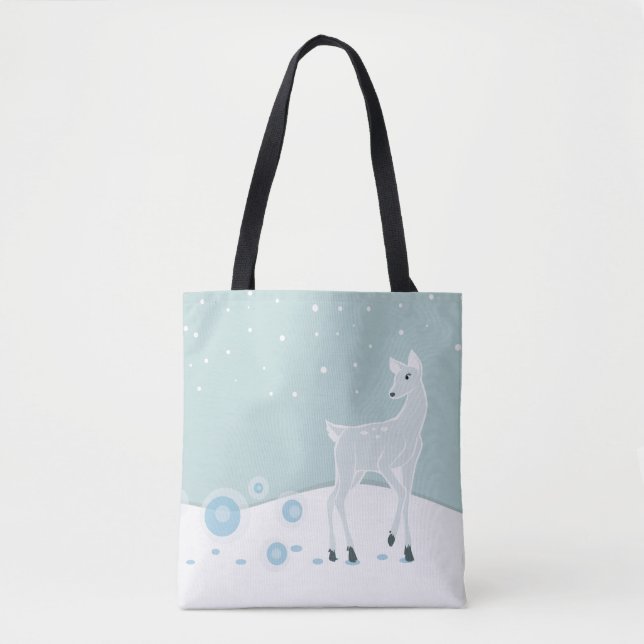 Snowy Deer Tote Bag (Front)