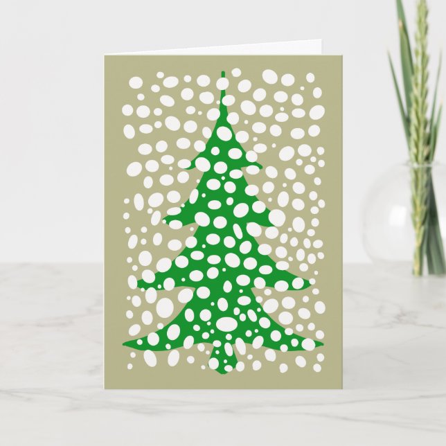 Snowy Desert Christmas Tree Holiday Card (Front)