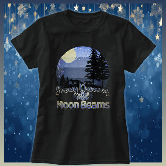 Snowy Dreams and Moonbeams Retro Sunset T-Shirt