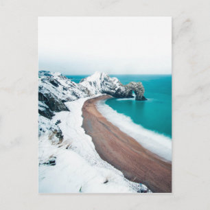 SNOWY DURDLE DOOR, LULWORTH, DORSET, UK POSTCARD