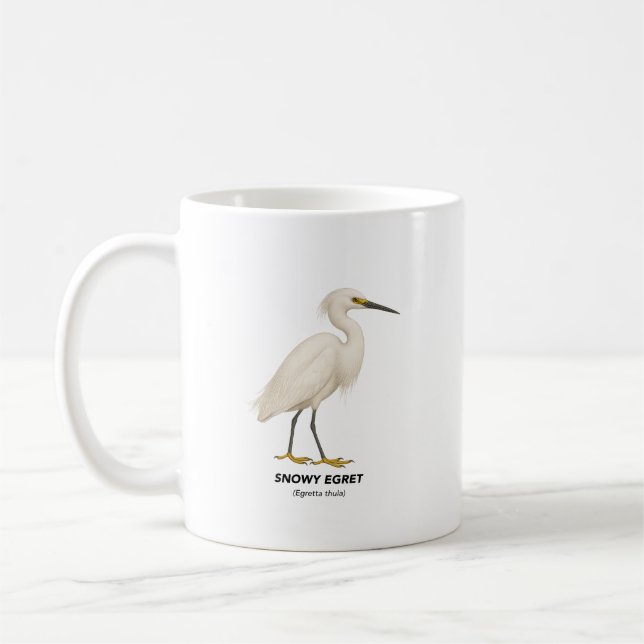 Snowy Egret - Birds of California Coffee Mug (Left)