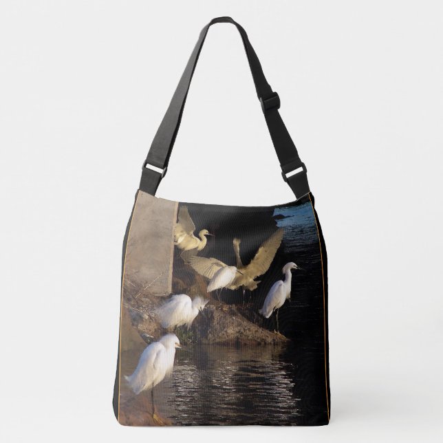 Snowy Egret Birds Wildlife Animals Tote Bag (Front)