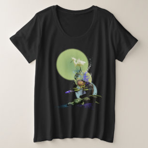 SNOWY EGRET KOI FISH POND SERENITY PLUS SIZE T-Shirt