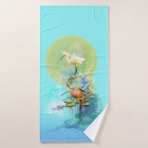 SNOWY EGRET SERENITY BATH TOWEL