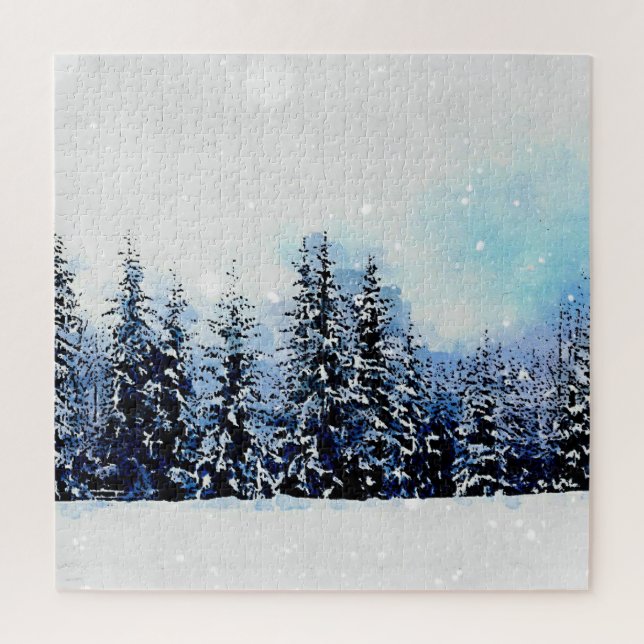 Snowy Evergreen Forest Puzzle 252 pieces (Vertical)