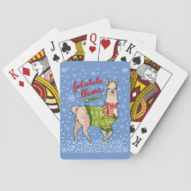 Snowy Falalala Llama Playing Cards