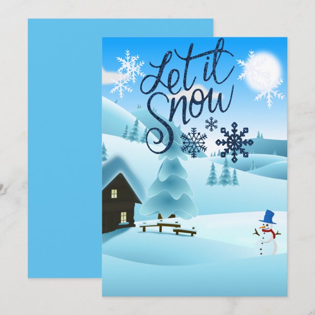  Snowy Family Christmas Holiday Card (Front/Back)