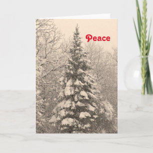 Snowy Farm Scene Blank Christmas Card Holiday Card