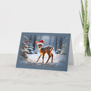 Snowy Fawn Christmas Card