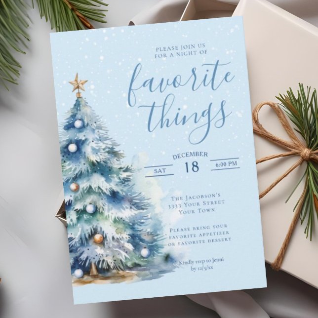 Snowy Festive Christmas Holiday Dinner Party Invitation (Creator Uploaded)