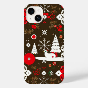 Snowy Festivities Pattern Case-Mate iPhone 14 Case