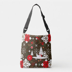 Snowy Festivities Pattern Crossbody Bag