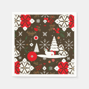 Snowy Festivities Pattern Napkin